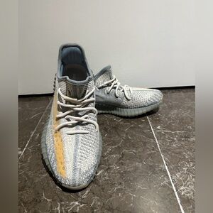 Yeezy Gray and Yellow Sneakers